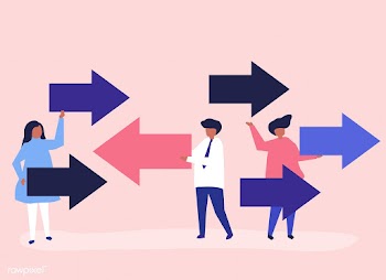 People carrying arrows in the opposite direct.. | Free stock vector - 478286