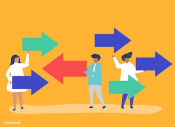 People carrying arrows in the opposite direct.. | Free stock vector - 479352