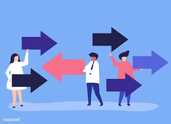 People carrying arrows in the opposite direct.. | Free stock vector - 479378