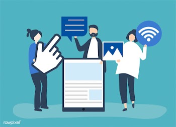 People carrying different icons related to on.. | Free stock vector - 480150