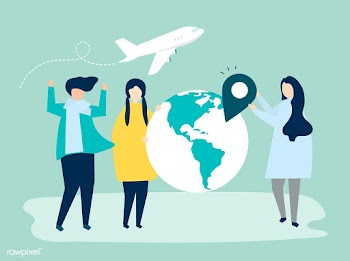 People carrying different travel related icon.. | Free stock vector - 479801