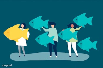 People carrying fish icons in leadership conc.. | Free stock vector - 479024