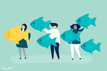 People carrying fish icons in leadership conc.. | Free stock vector - 479591