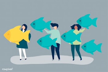 People carrying fish icons in leadership conc.. | Free stock vector - 480880