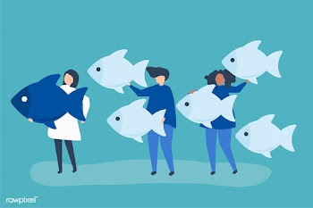 People carrying fish icons in leadership conc.. | Free stock vector - 480883