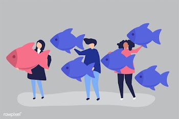 People carrying fish icons in leadership conc.. | Free stock vector - 480891