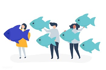People carrying fish icons in leadership conc.. | Free stock vector - 480892