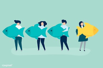People carrying fish icons in leadership conc.. | Free stock vector - 480898