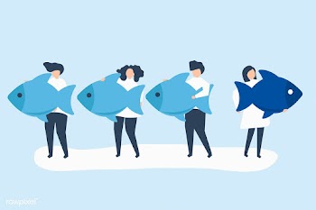 People carrying fish icons in leadership conc.. | Free stock vector - 480923