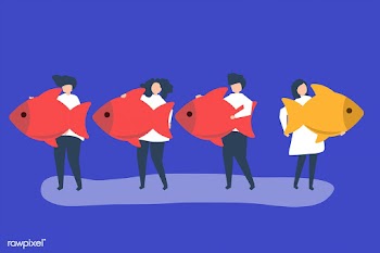 People carrying fish icons in leadership conc.. | Free stock vector - 481002