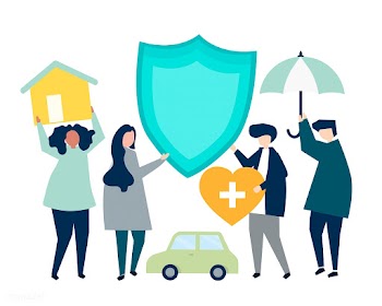 People carrying icons related to insurance | Free stock vector - 478519