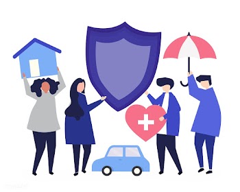 People carrying icons related to insurance | Free stock vector - 478990