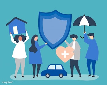 People carrying icons related to insurance | Free stock vector - 480716