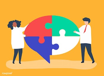People carrying jigsaw pieces of a speech bub.. | Free stock vector - 479094