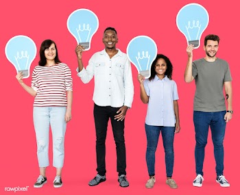 People carrying light bulb icons | Free stock psd mockup - 450582