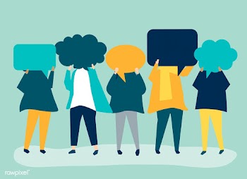 People carrying speech bubble illustration | Free stock vector - 534618