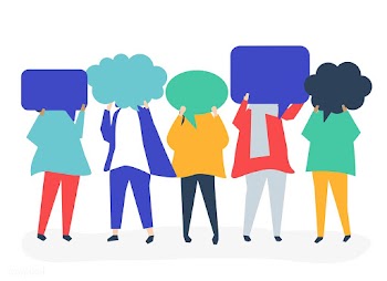 People carrying speech bubble illustration | Free stock vector - 534622