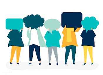 People carrying speech bubble illustration | Free stock vector - 534623