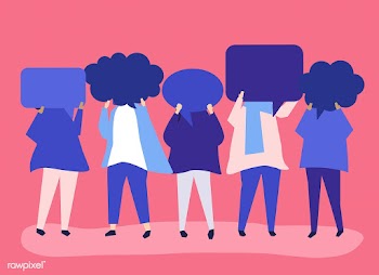 People carrying speech bubble illustration | Free stock vector - 534624