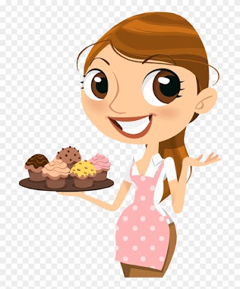 People - Cartoon Girl With A Cupcake