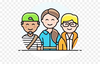 people cartoon social group line conversation