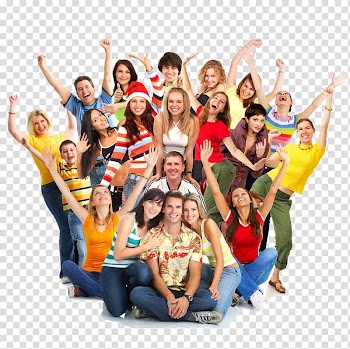 People celebrating, Happiness Person , A group of cheering people transparent background PNG clipart