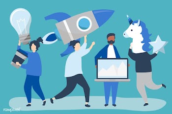 People characters holding creative business c.. | Free stock vector - 480698