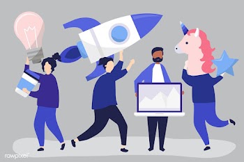 People characters holding creative business c.. | Free stock vector - 480714