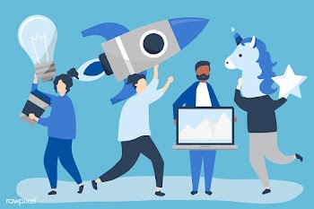 People characters holding creative business c.. | Free stock vector - 480745