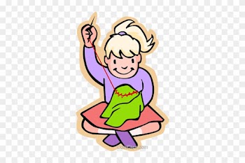 People Clipart Sewing - Girl Sewing Clipart