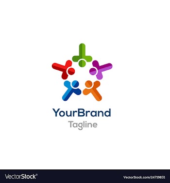 People colorful logo template vector image