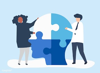 People connecting jigsaw pieces of a head tog.. | Free stock vector - 478254
