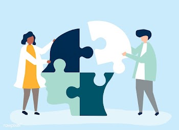People connecting jigsaw pieces of a head tog.. | Free stock vector - 478527