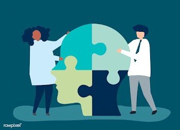 People connecting jigsaw pieces of a head tog.. | Free stock vector - 478665