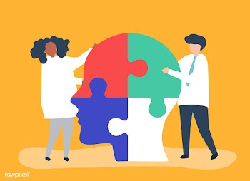 People connecting jigsaw pieces of a head tog.. | Free stock vector - 479241