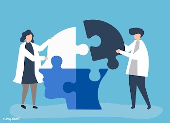 People connecting jigsaw pieces of a head tog.. | Free stock vector - 479720