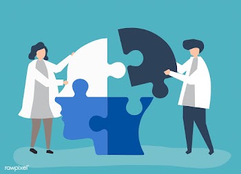 People connecting jigsaw pieces of a head tog.. | Free stock vector - 479783