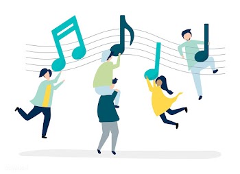 People dancing to the music with musical note.. | Free stock vector - 478509