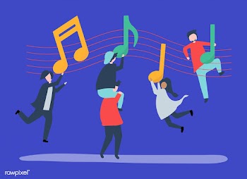 People dancing to the music with musical note.. | Free stock vector - 478536