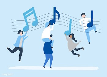 People dancing to the music with musical note.. | Free stock vector - 479128