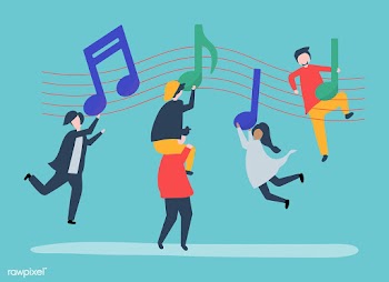 People dancing to the music with musical note.. | Free stock vector - 479132