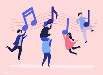 People dancing to the music with musical note.. | Free stock vector - 479808