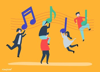 People dancing to the music with musical note.. | Free stock vector - 479815
