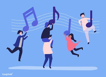 People dancing to the music with musical note.. | Free stock vector - 479821