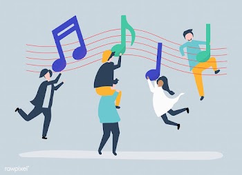 People dancing to the music with musical note.. | Free stock vector - 479824