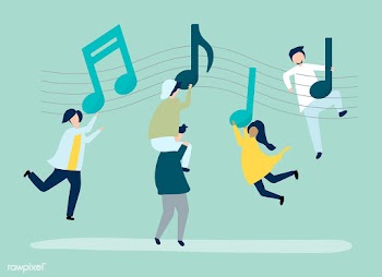 People dancing to the music with musical note.. | Free stock vector - 479880