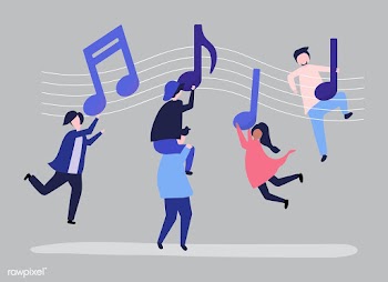 People dancing to the music with musical note.. | Free stock vector - 480948
