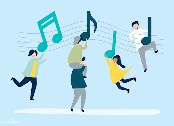 People dancing to the music with musical note.. | Free stock vector - 480957