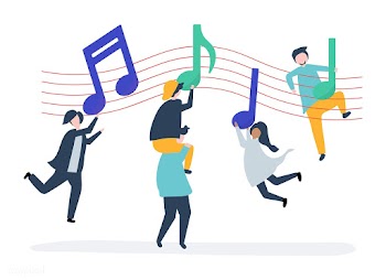 People dancing to the music with musical note.. | Free stock vector - 480971