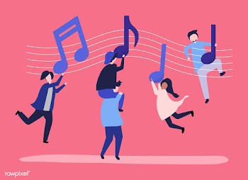 People dancing to the music with musical note.. | Free stock vector - 480987